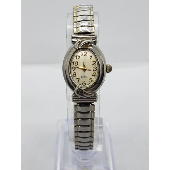 White Stag women's dress watch. Light gold face with unique wave buckle on band - Picture 2 of 8